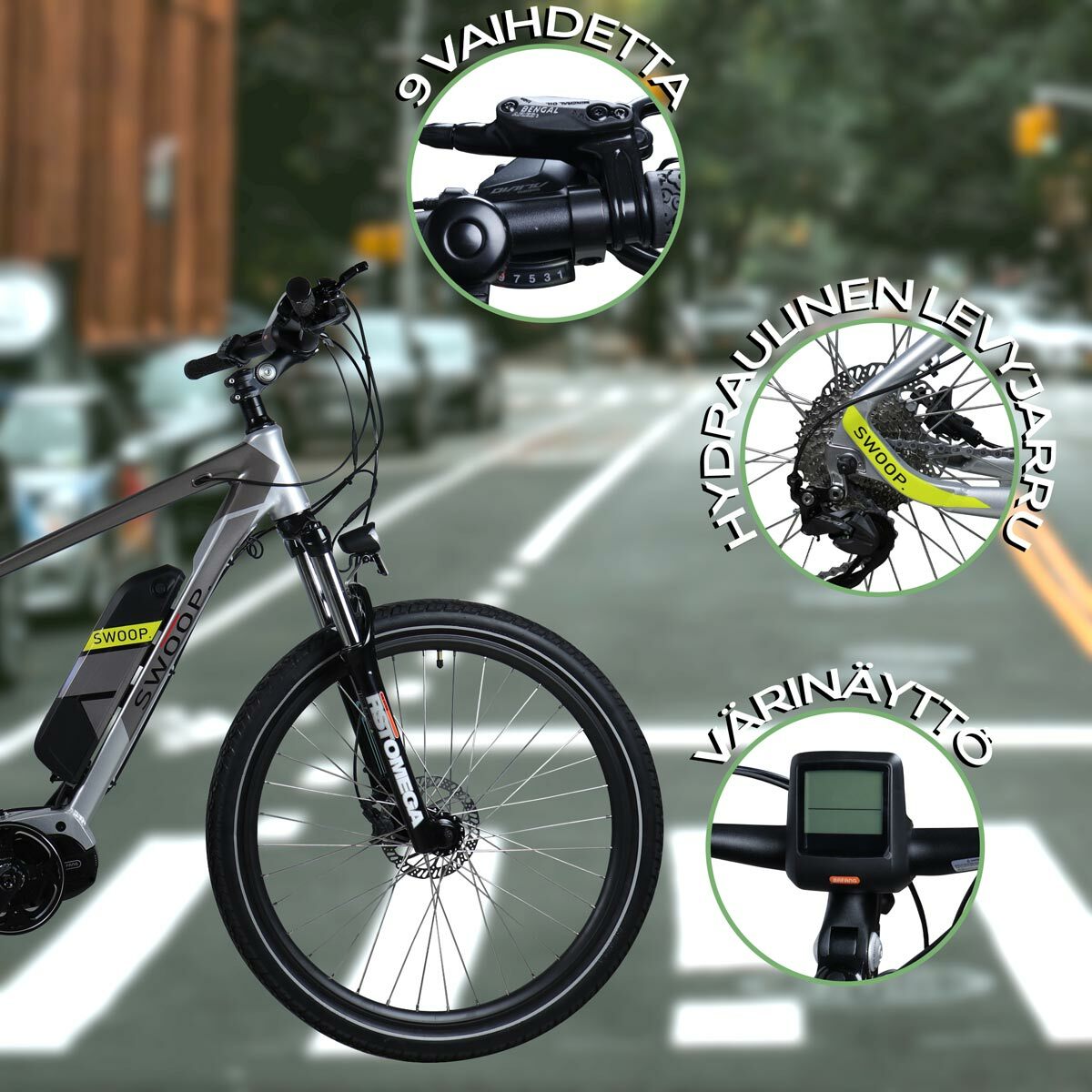 
              Swoop Sähkömaastopyörä MTB Pro, 27,5&quot;