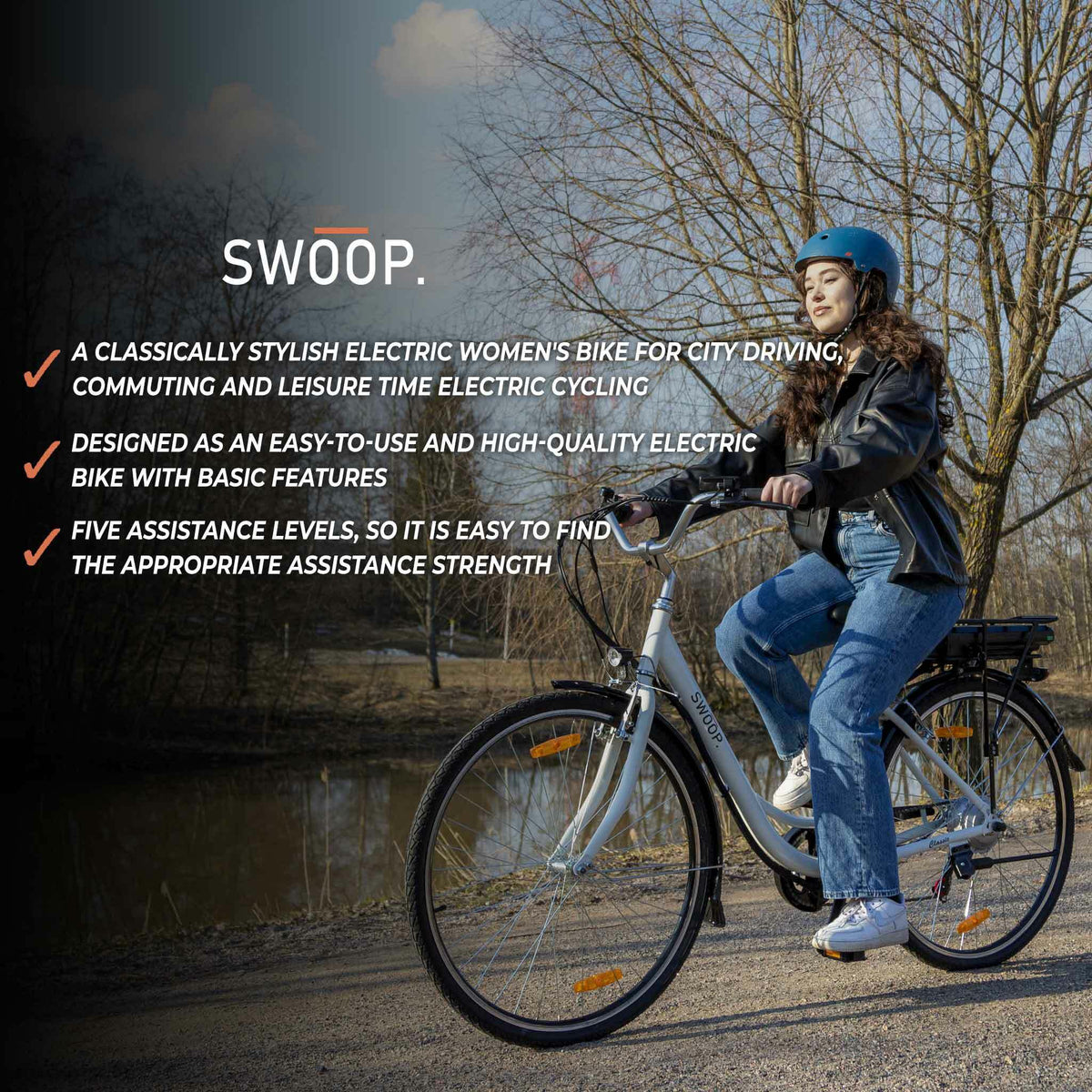 
              Swoop E-Bike Classic, Damen 28&quot; Weiß
