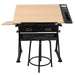 Lykke Drawing table with wooden top and stool