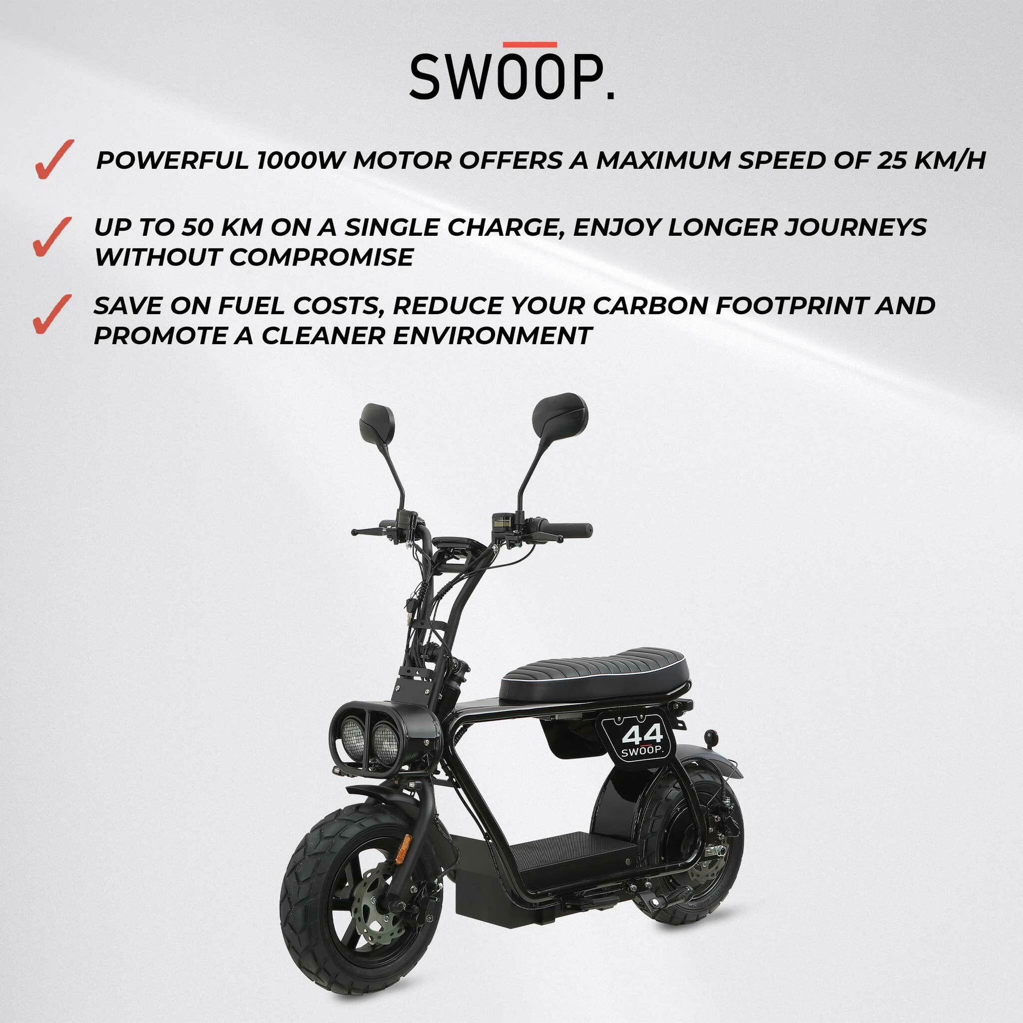 Swoop Elektro Moped 1000W Schwarz