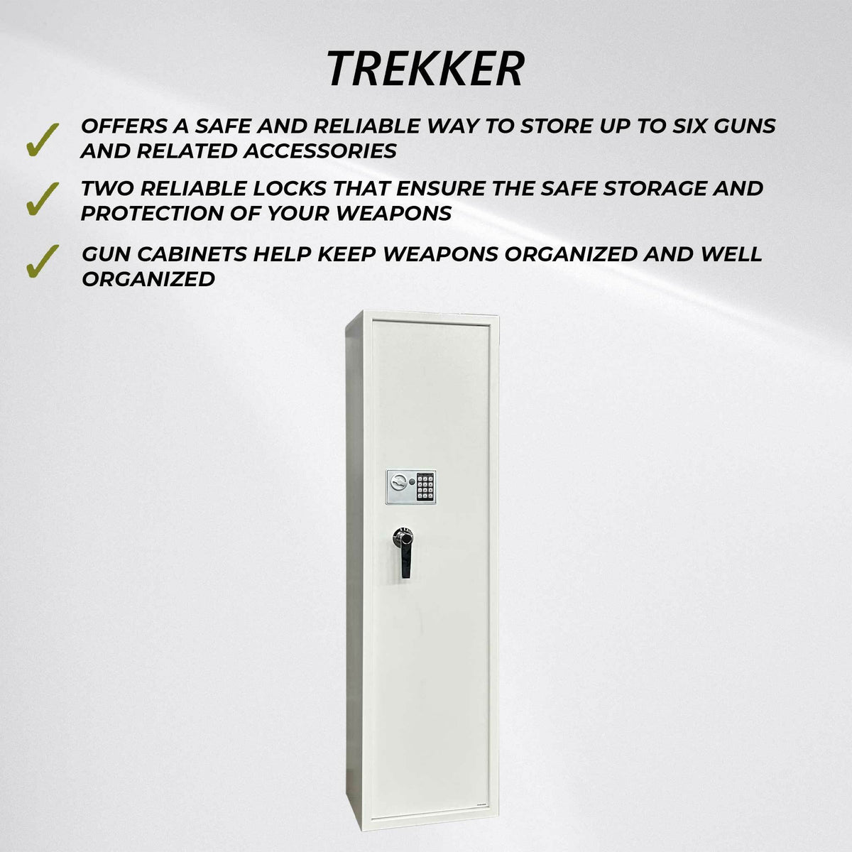 
              Trekker Armario Armas para 6 Armas AS600 v2 Con bloqueo digital, Blanco