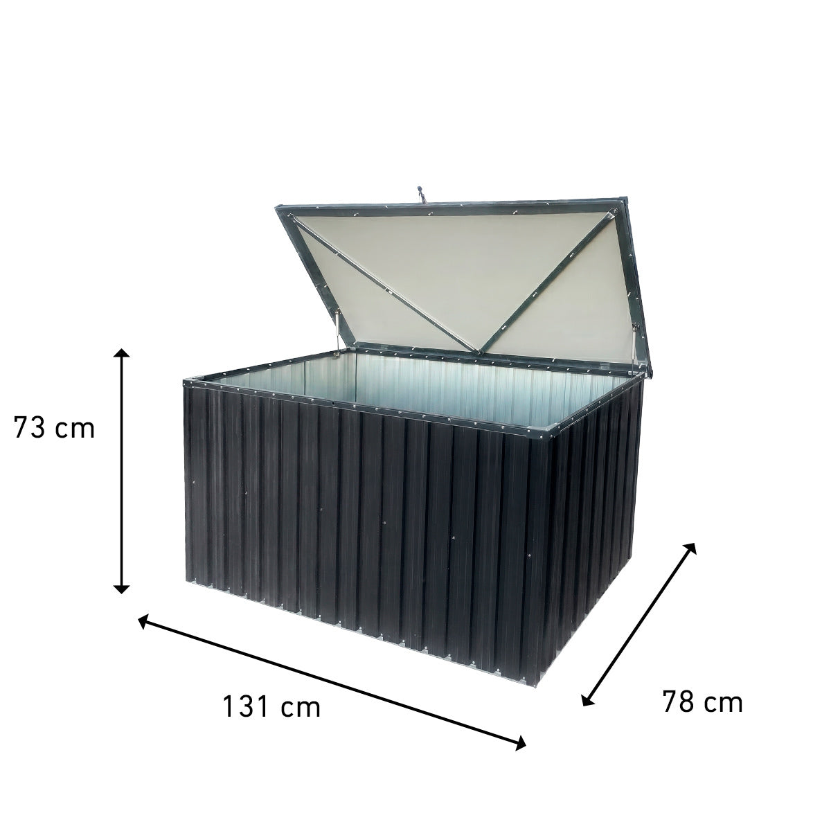 
              Fornorth Säilytyslaatikko ulos 131x78x73cm 610L, musta