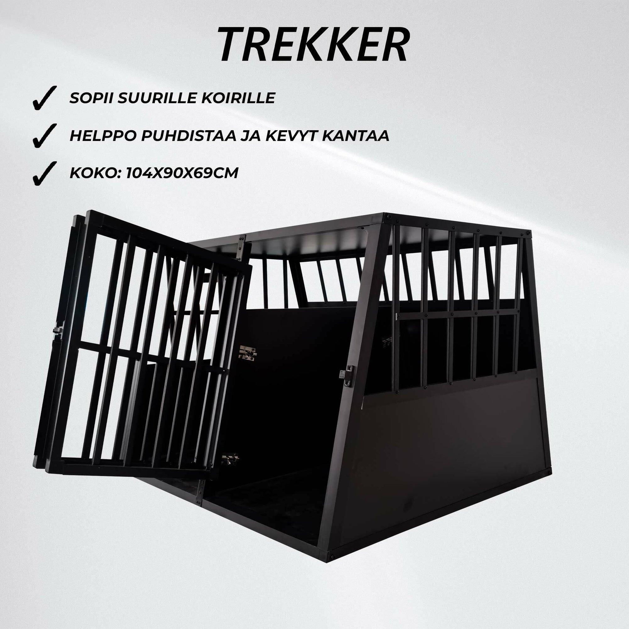 Trekker koiran kuljetushäkki XXL 104x90.5x69.5cm, Musta