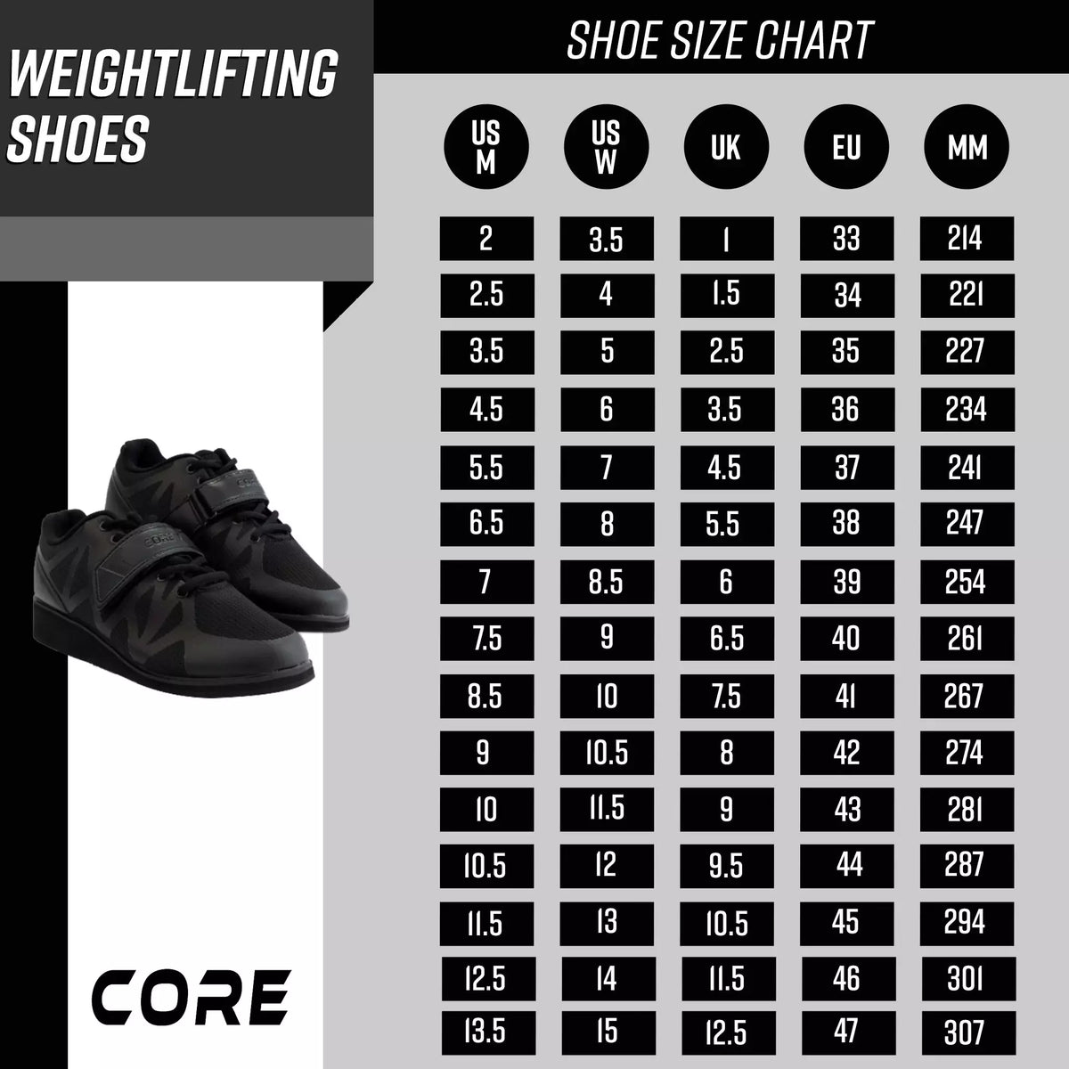 
              Nordcore Vægtløftersko Core