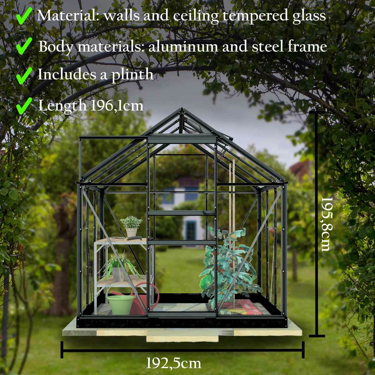 
              Lykke Serra Glass 3,8m2, nero