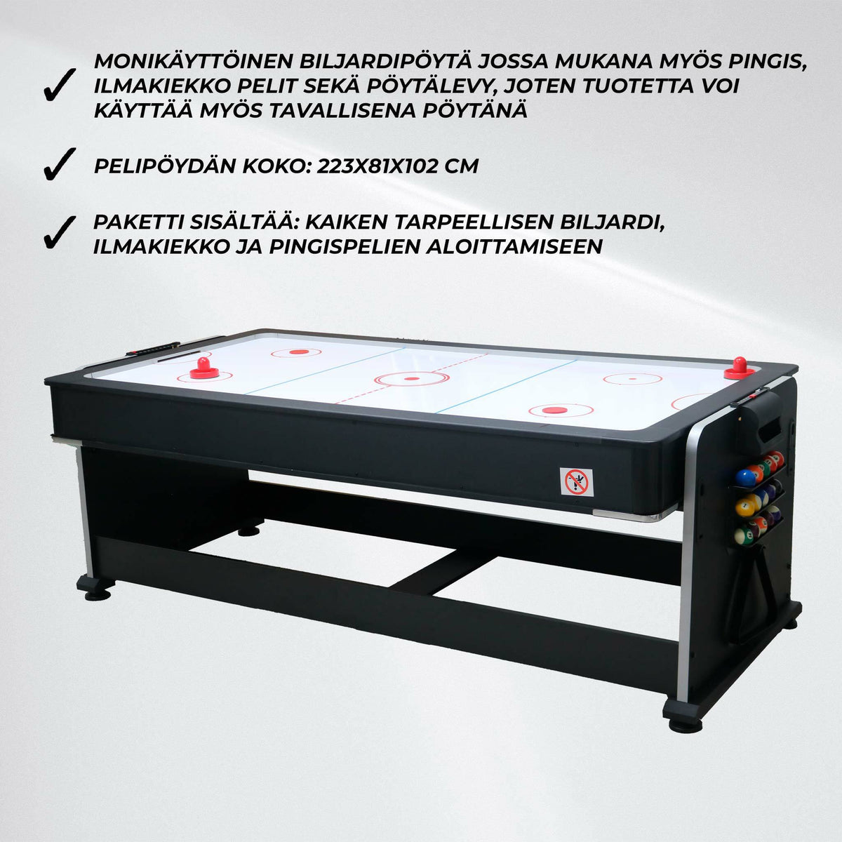 
              Nordcore Biljardipöytä 7´4-IN-1