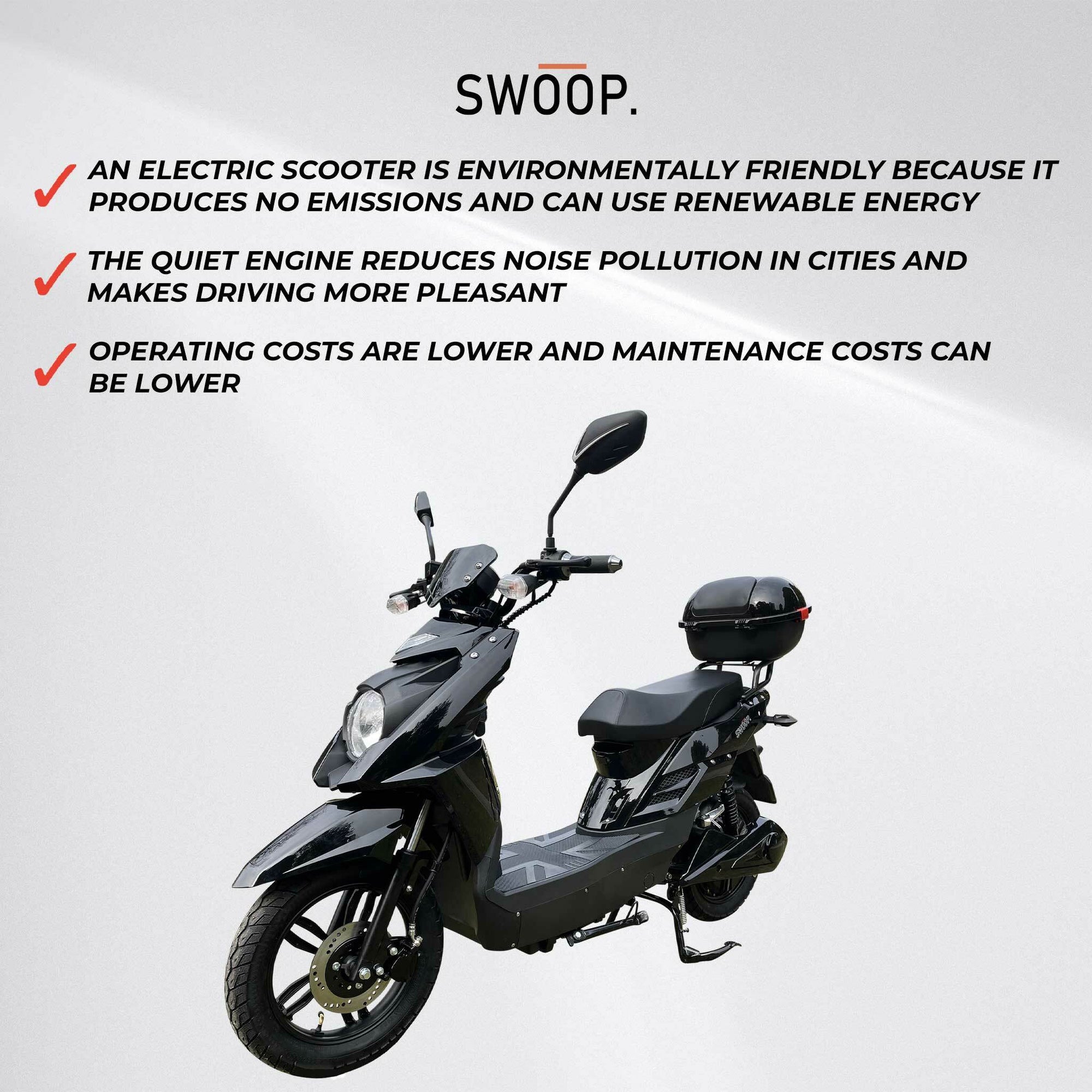 Swoop El-scooter Elegante Sort 1000W