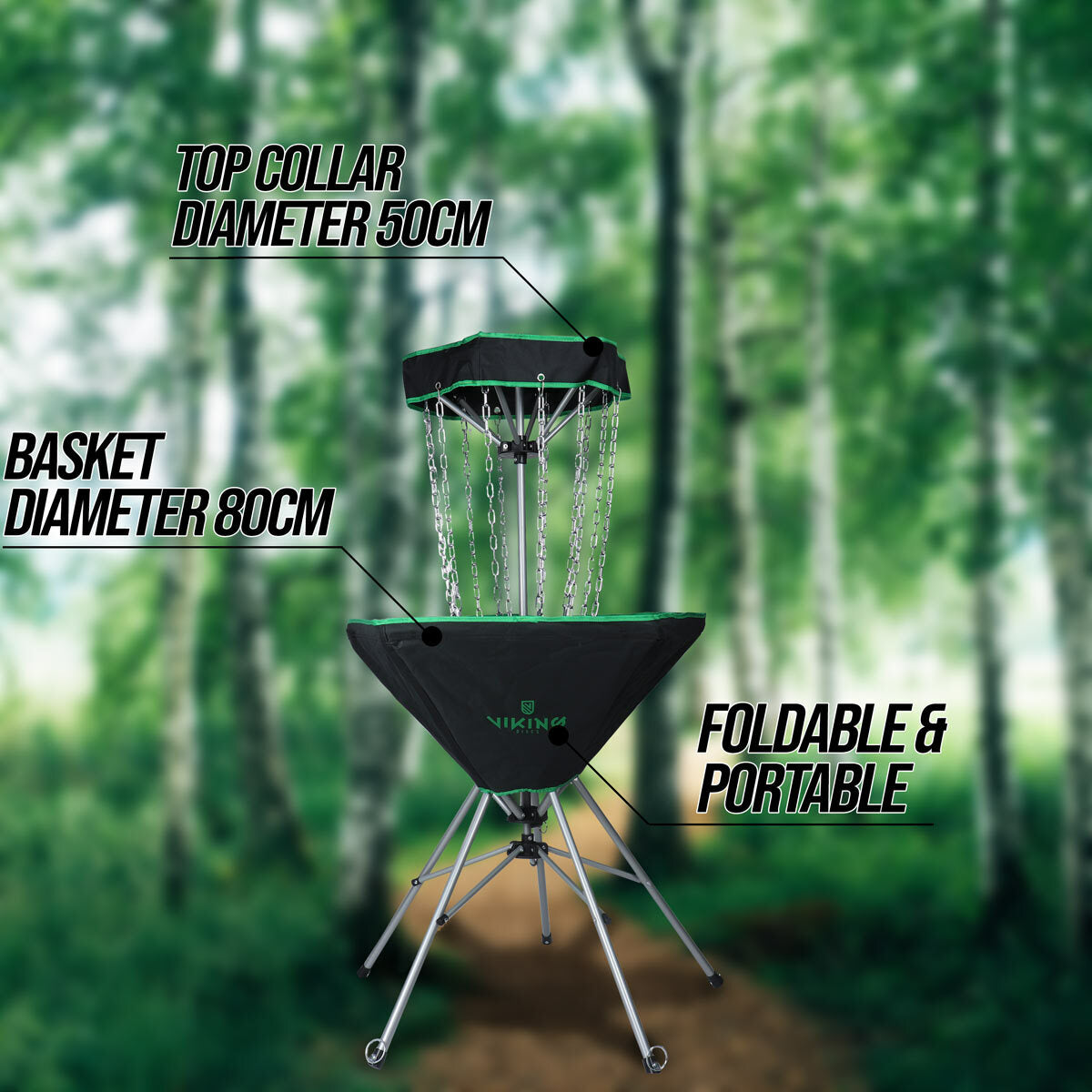 
              Viking Discs Raid tragbarer Discgolf korb
