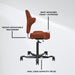 Chaise de bureau ergonomique Lykke Comfort, Orange