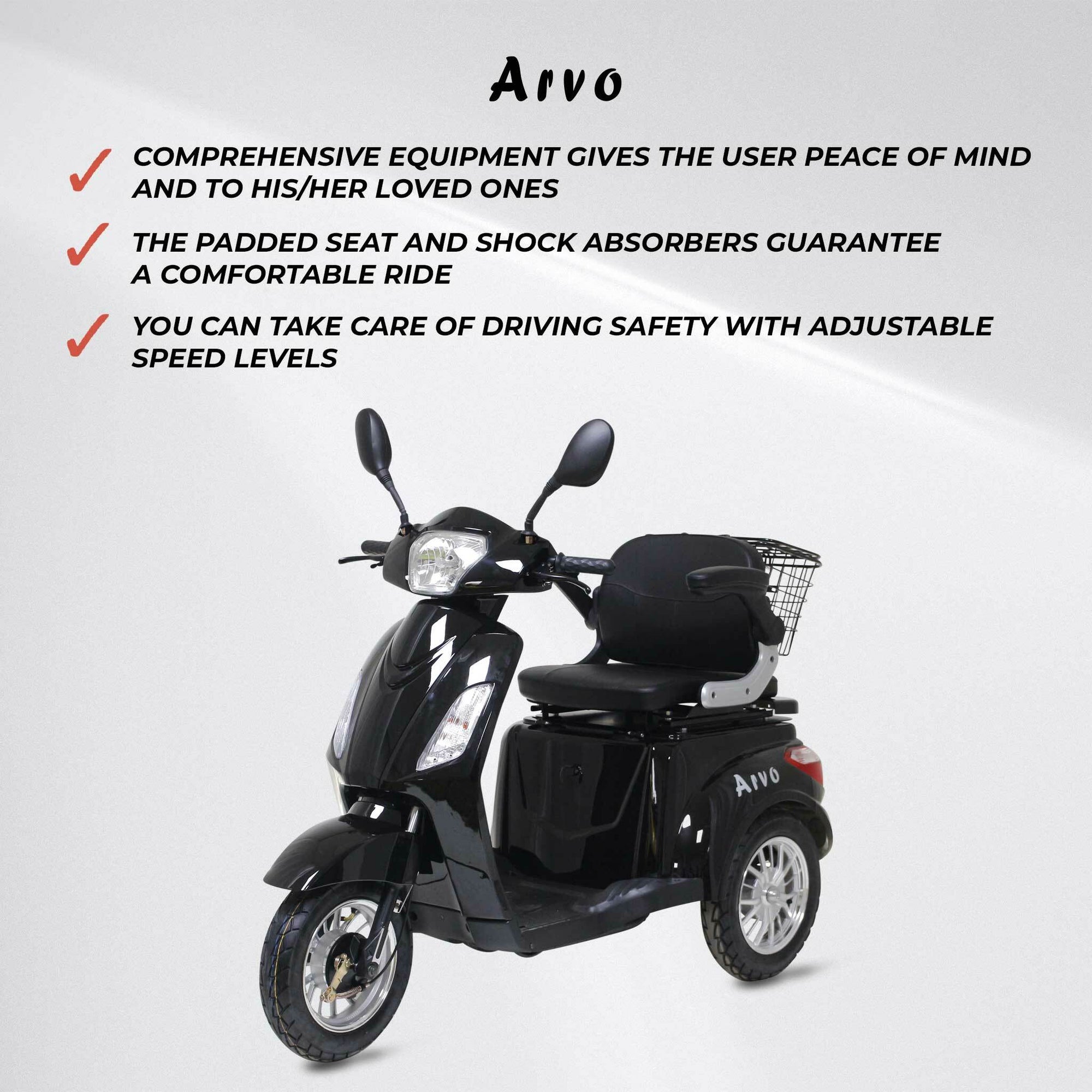 Arvo Scooter pour Handicapé P300 Noir
