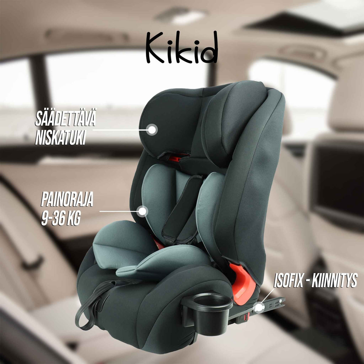 
              Kikid Turvaistuin, ISOFIX, 9-36 kg