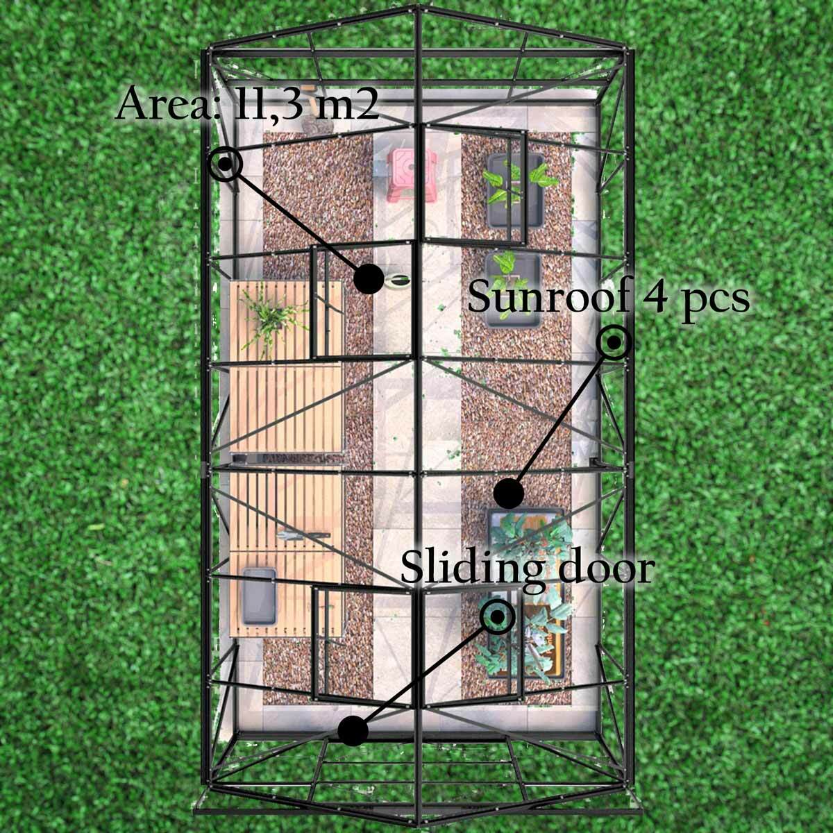 
              Lykke Tuinkas Hybrid 11,3m2, zwart