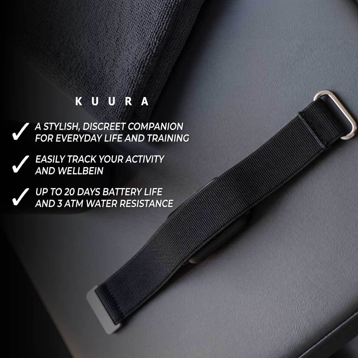 
              Kuura Smart Band A4, Black