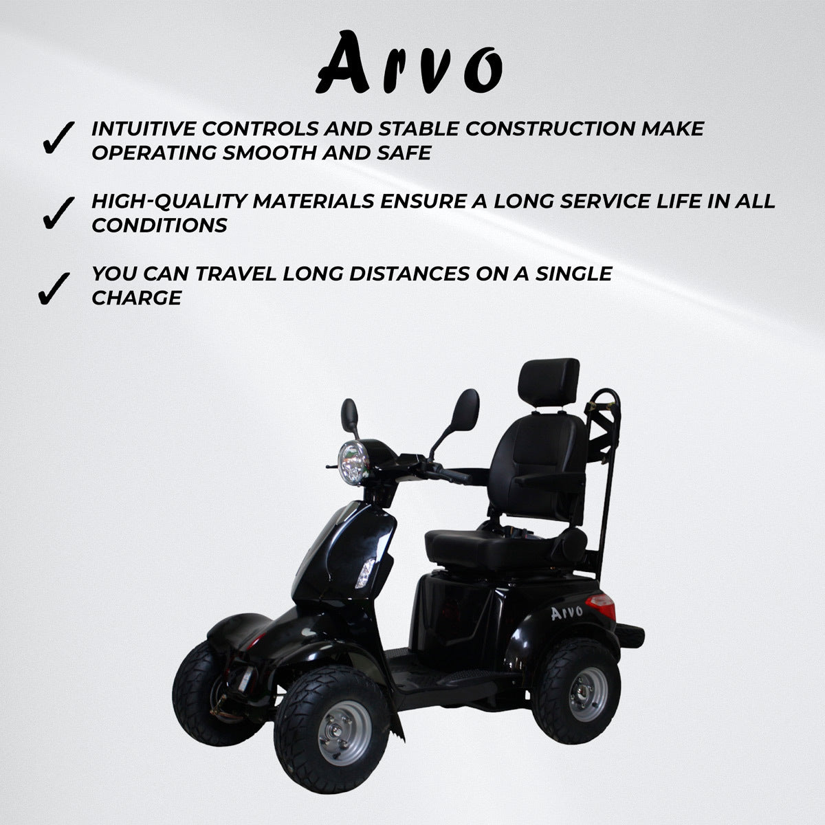 
              Arvo Mobilitetsscooter P900 Sort
