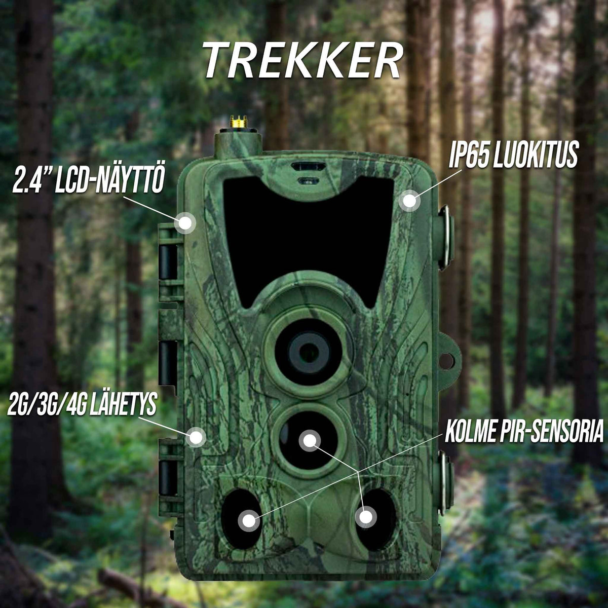 
              Riistakamera Premium, lähettävä 3G - Trekker