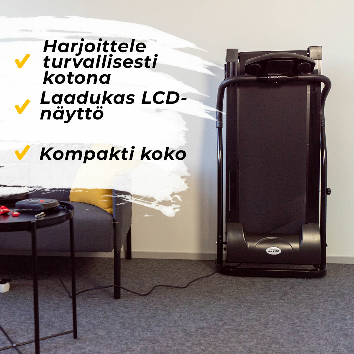 
              React juoksumatto moottorilla, Musta