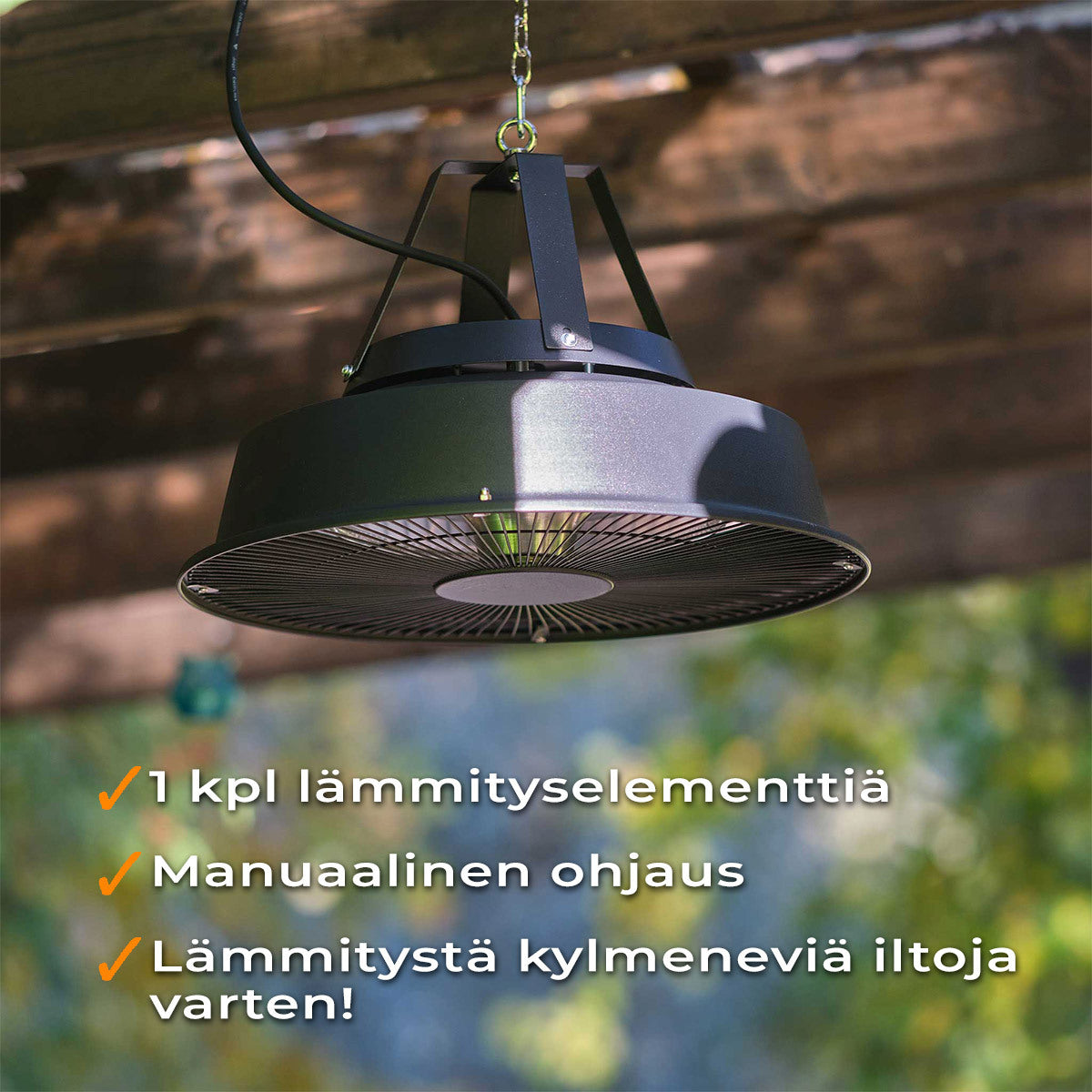 
              Fornorth Terassilämmitin kattoon 1500W, musta