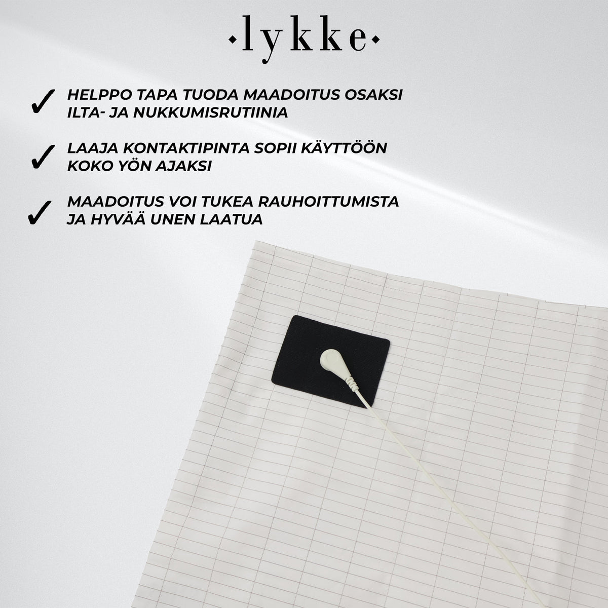 
              Lykke Maadoituslakana 100x200cm