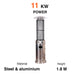 Fornorth Chauffage d'extérieur Round Tube 11kW alimenté au gaz, acier inoxydable