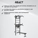 React Sprossenwand/Fitness Tower Metallic Black