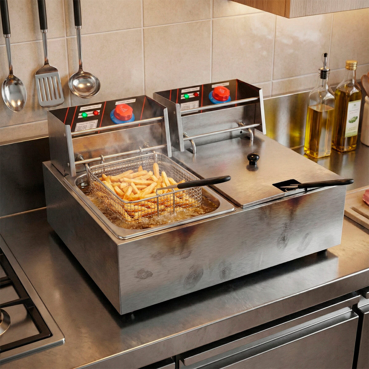 
              Lykke Frituurpan 6+6 l, 5 kW