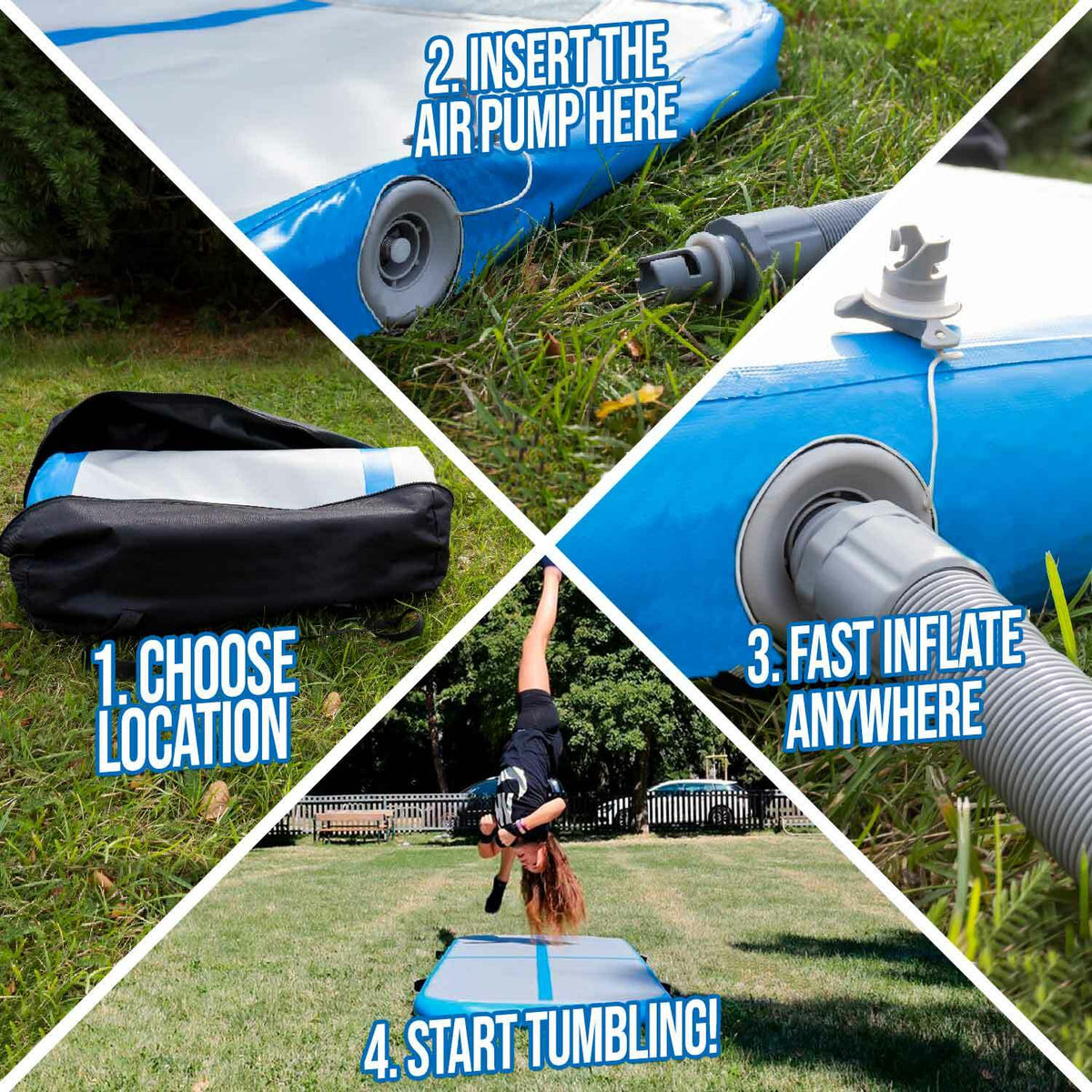 
              React AirTrack 3x1x0,1m med håndpumpe