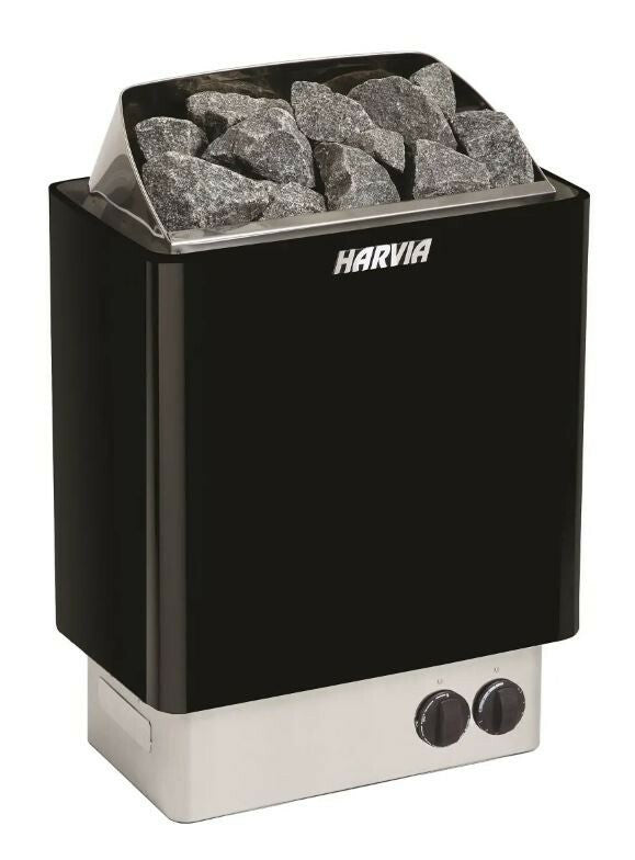 Harvia Poêle de sauna électrique KIP60, 6kW, 5-8m³, commande fixe, noir
