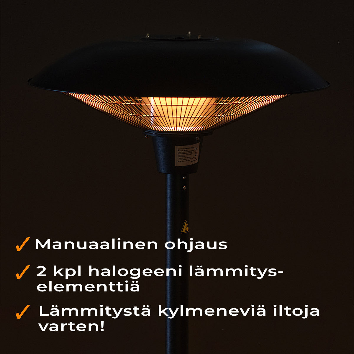 
              Fornorth Terassilämmitin lattiamalli Premium 2000W, musta
