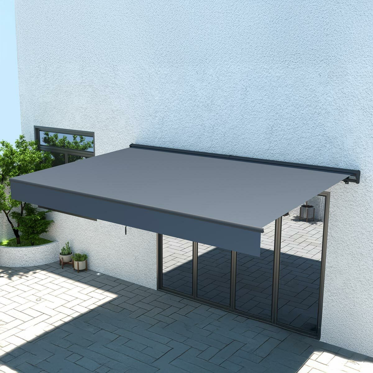 
              Toldo Semi-Casete Lykke 3,95x3 m motorizado, gris oscuro