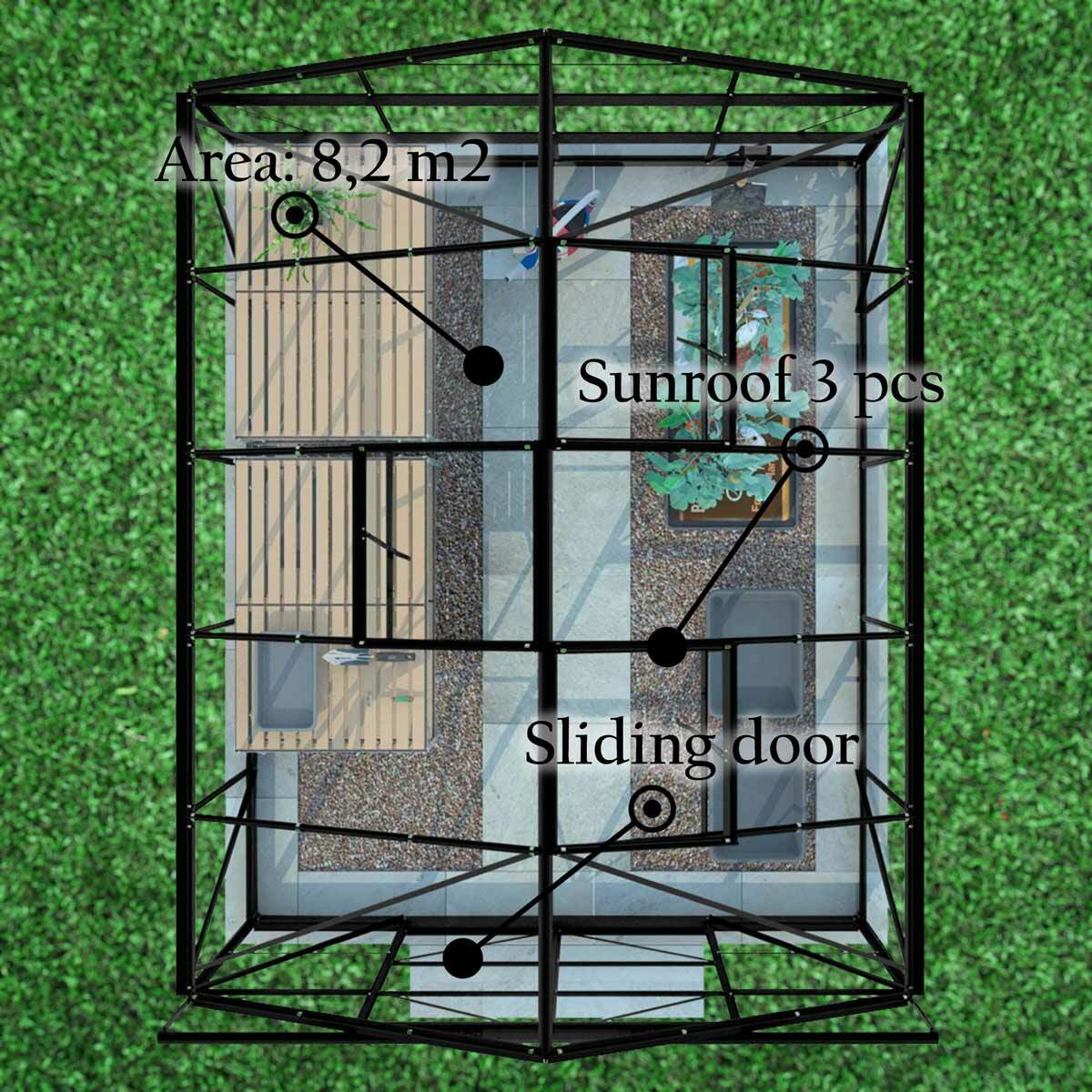 
              Lykke Tuinkas 8,2m2, zwart