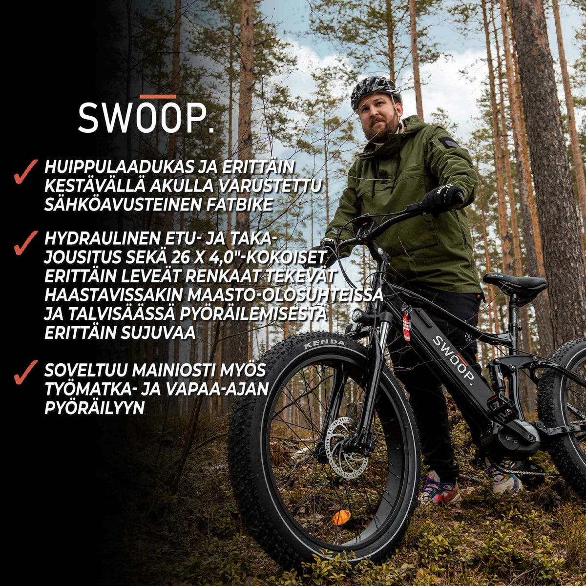 
              Swoop Sähköfatbike Ranger, 26&quot;