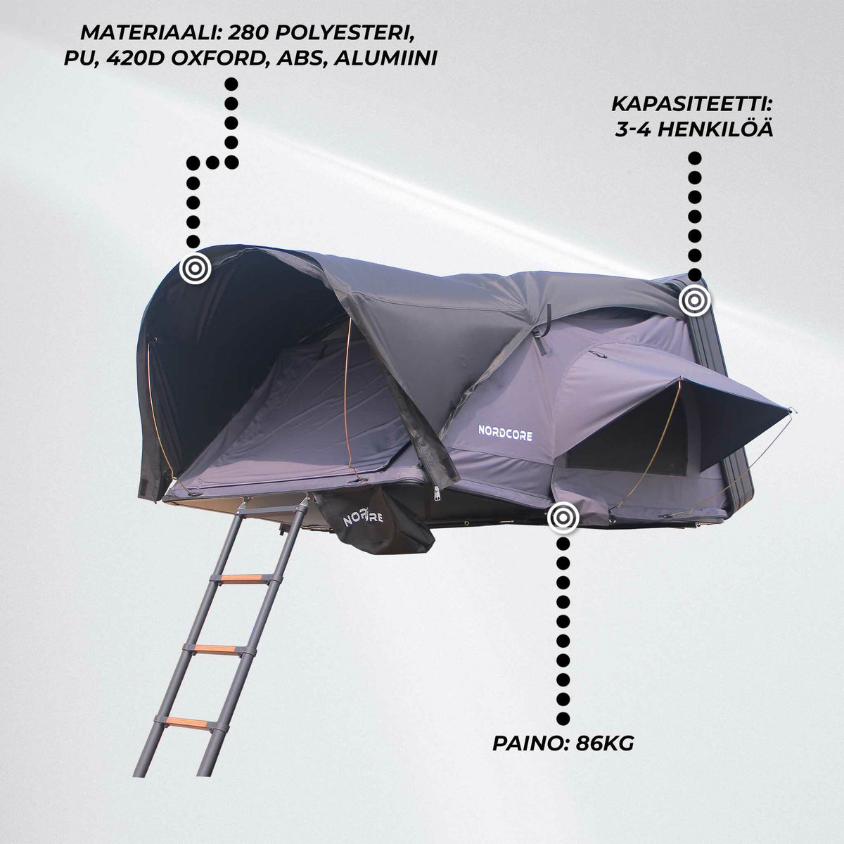 
              Nordcore Kattoteltta Summit Pro XL, Harmaa