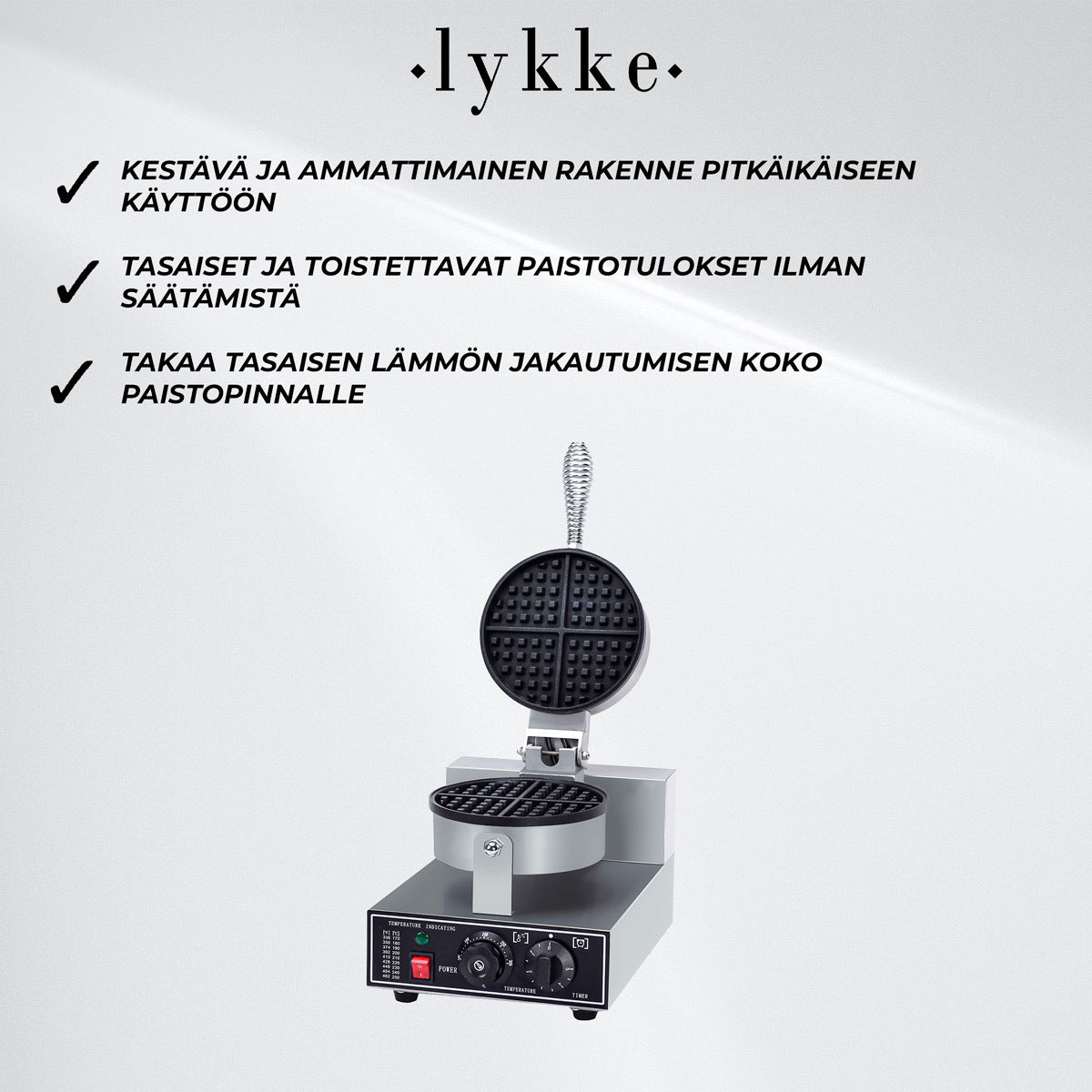 
              Lykke Vohvelirauta Single, 1,2 kW