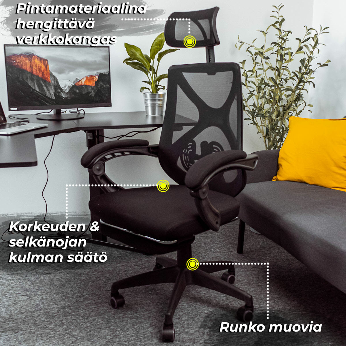 
              Lykke toimistotuoli Office pro, musta