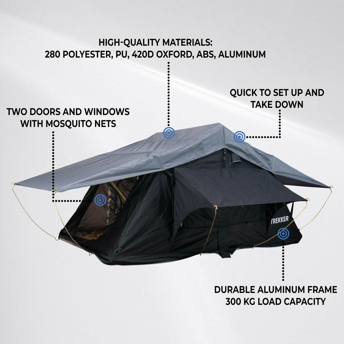 
              Trekker Rooftop tent Camper M, black