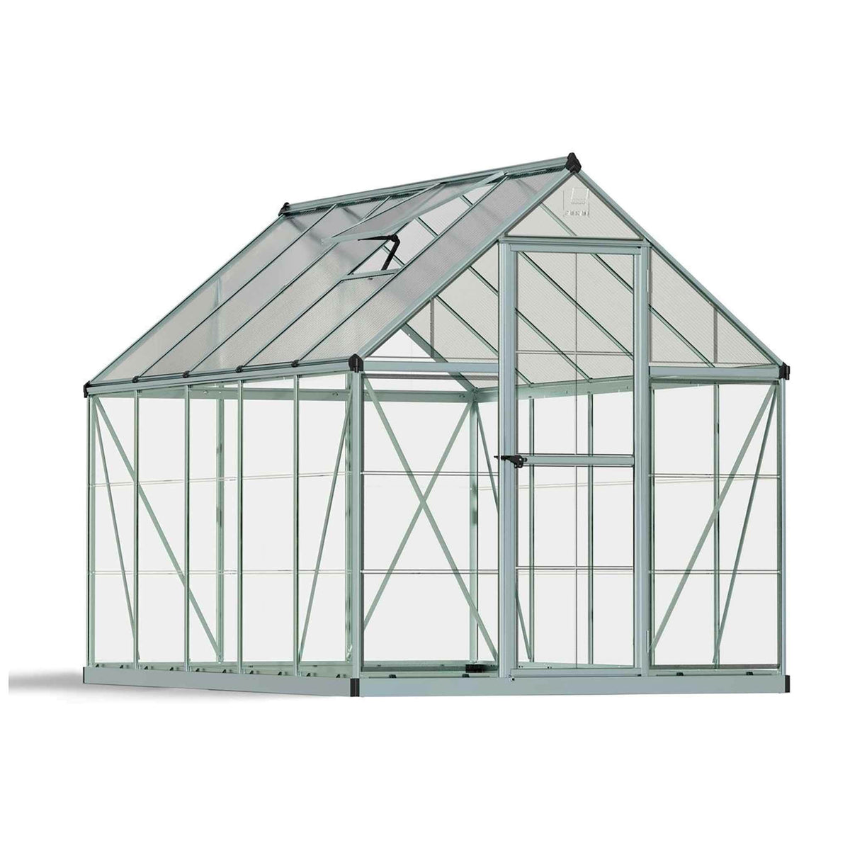 Palram-Canopia Gewächshaus Hybrid, 5,7m², 6x10, silber