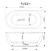 Lykke Kylpyamme Arctic Deluxe 1500x750x580mm, valkoinen