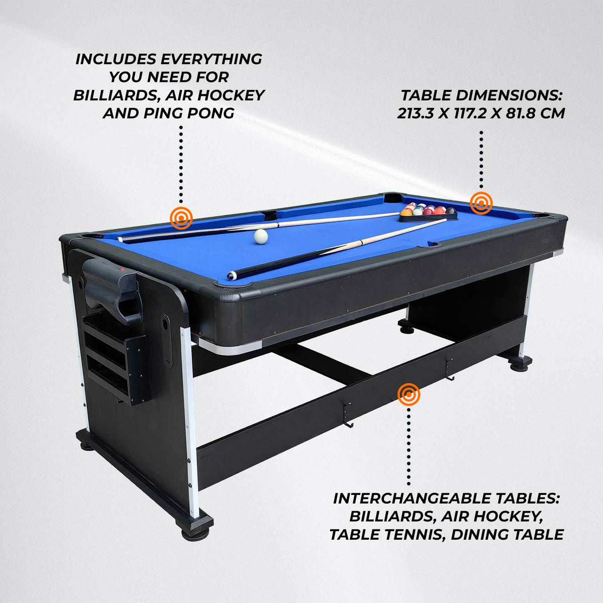 
              Blackwood Pooltafel 7&#39; 4-IN-1