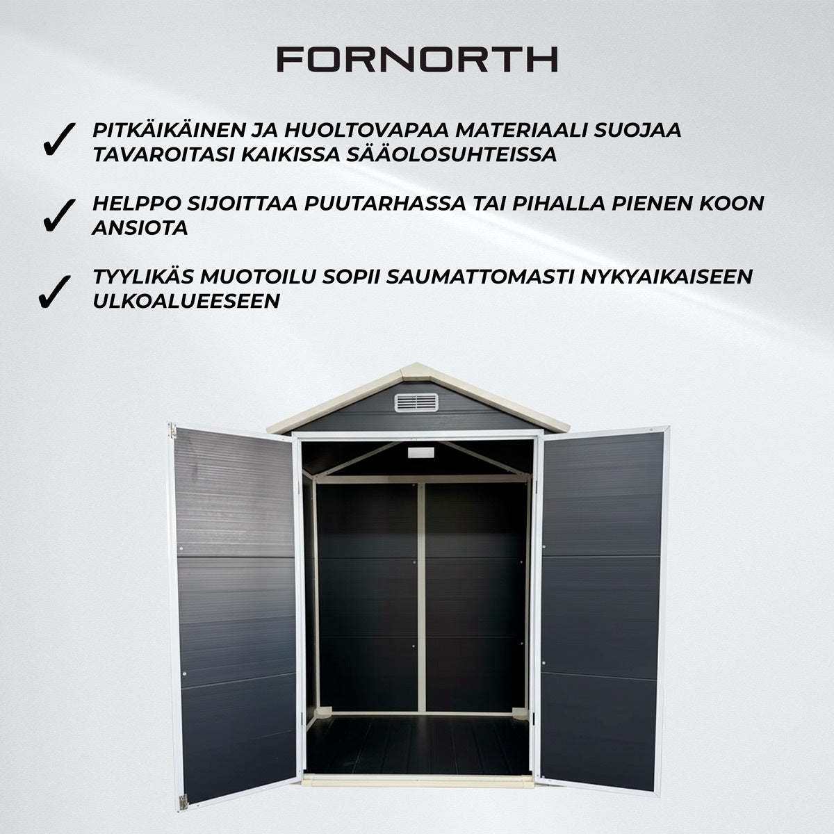 
              Fornorth Pihavarasto Plastic 181x135x212cm