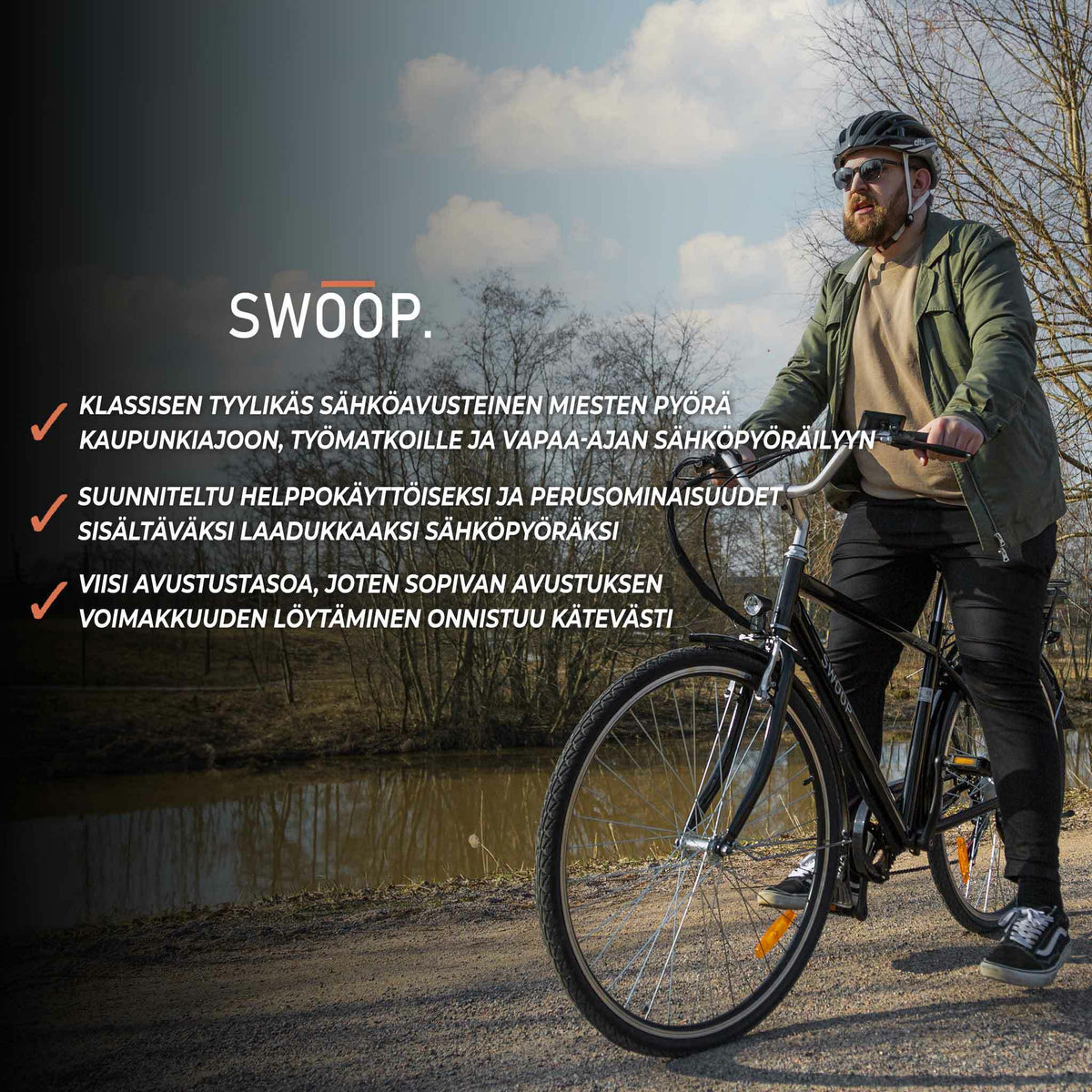 
              Swoop Sähköpyörä Classic, miesten 28&quot;