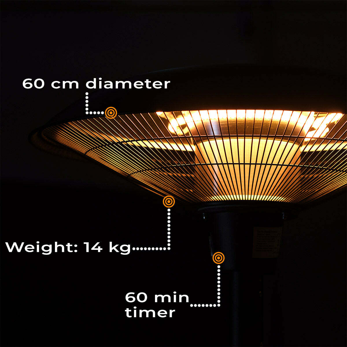 
              Fornorth Terrassevarmer Standing Heater Premium 2000W, sort