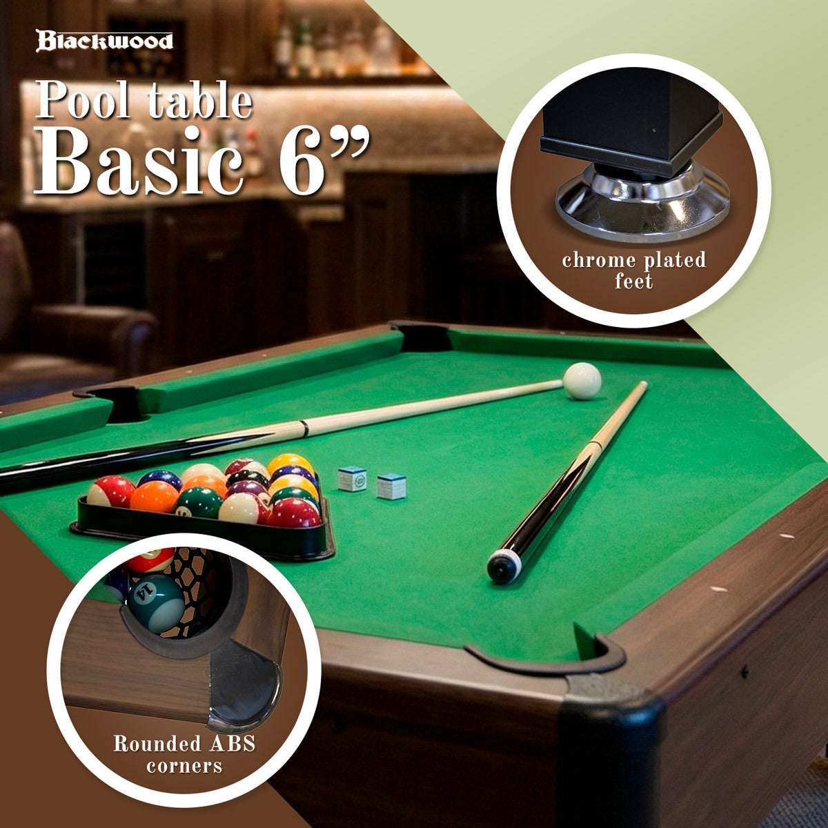 
              Blackwood Table de billard Basic 6'
