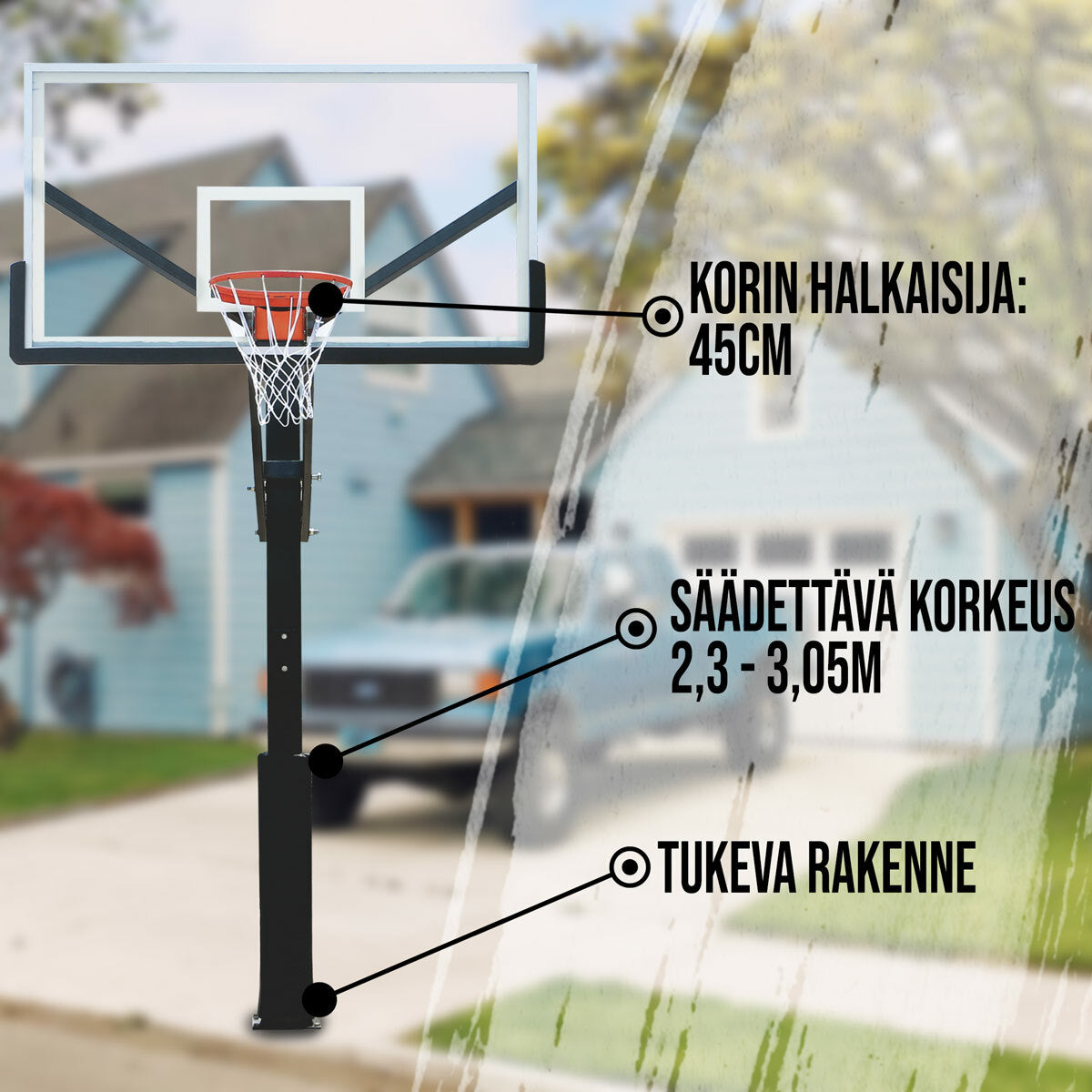 
              Prosport Koripalloteline In-Ground 2.3-3.05m