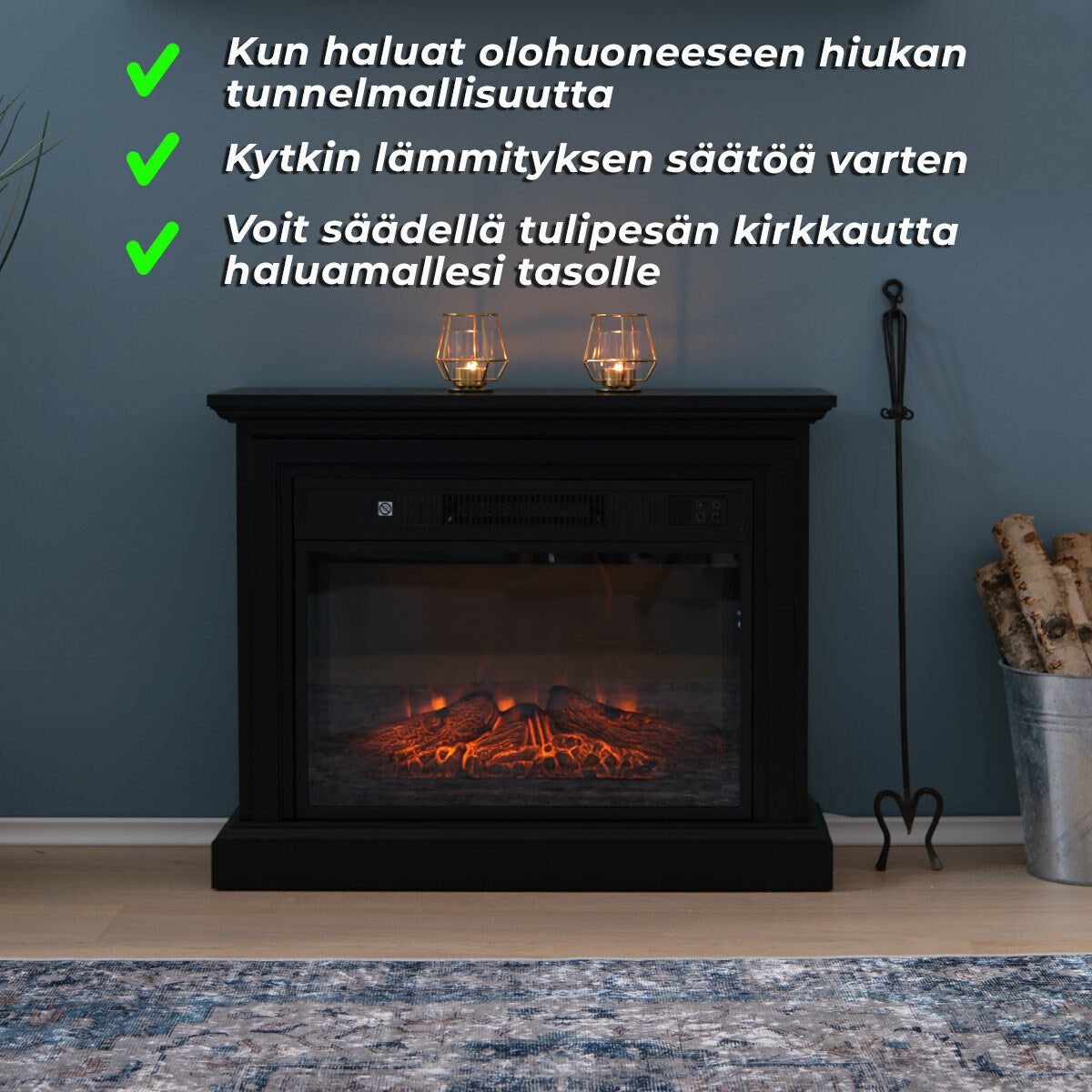 
              Lykke Sähkötakka M, 2000W, Musta