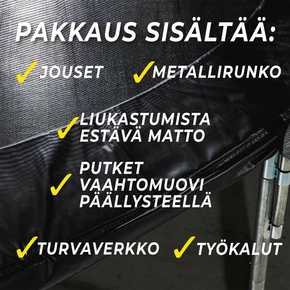 
              React Aero trampoliini 3,05m turvaverkolla