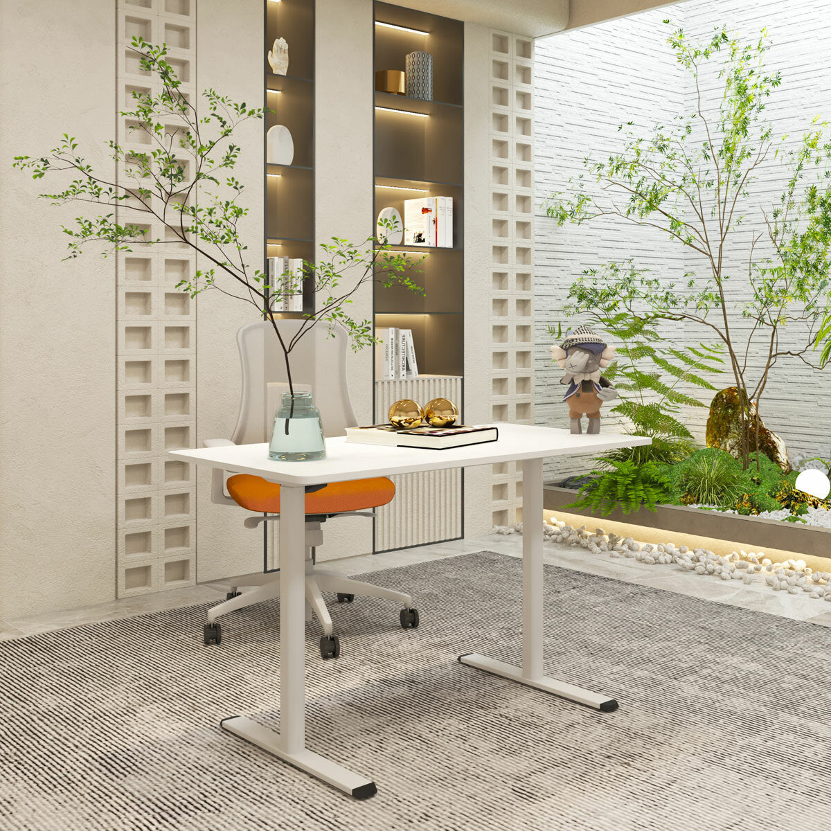 
              Lykke Escritorio Eléctrico 140x70cm Nórdico, blanco