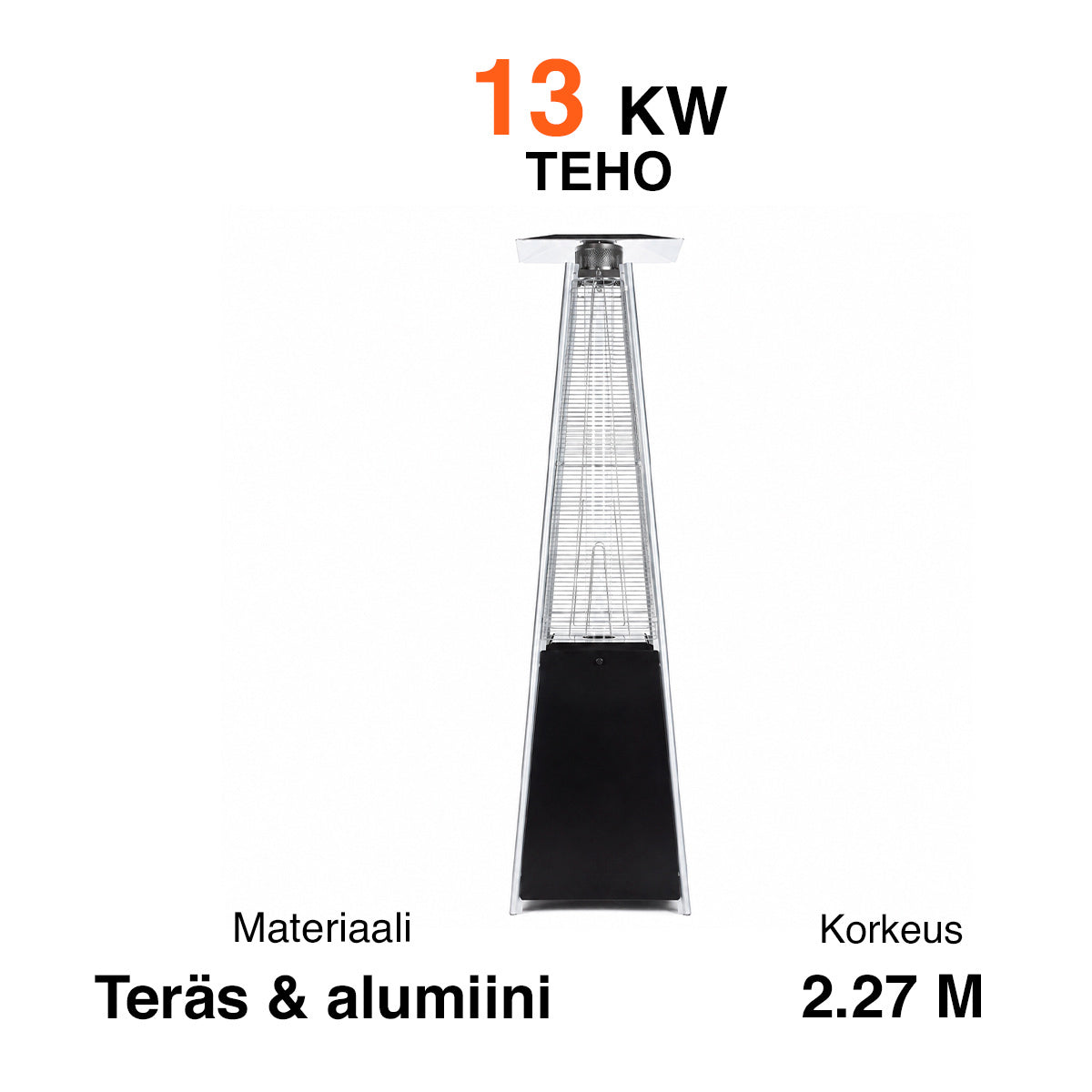 
              Fornorth Terrasverwarmer Pyramid 13kW Gasvermogen, zwart