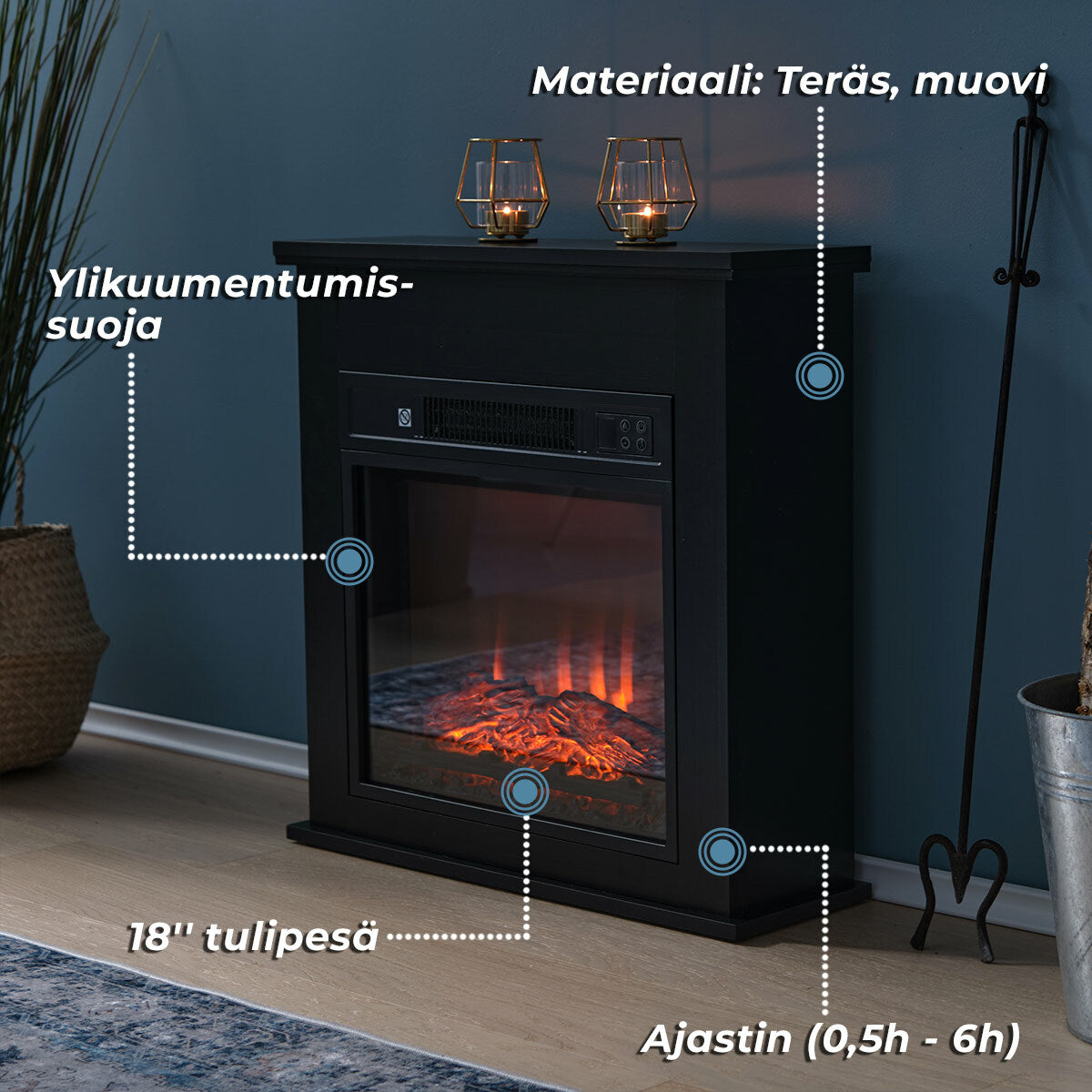 
              Lykke Sähkötakka S, 2000W, Musta