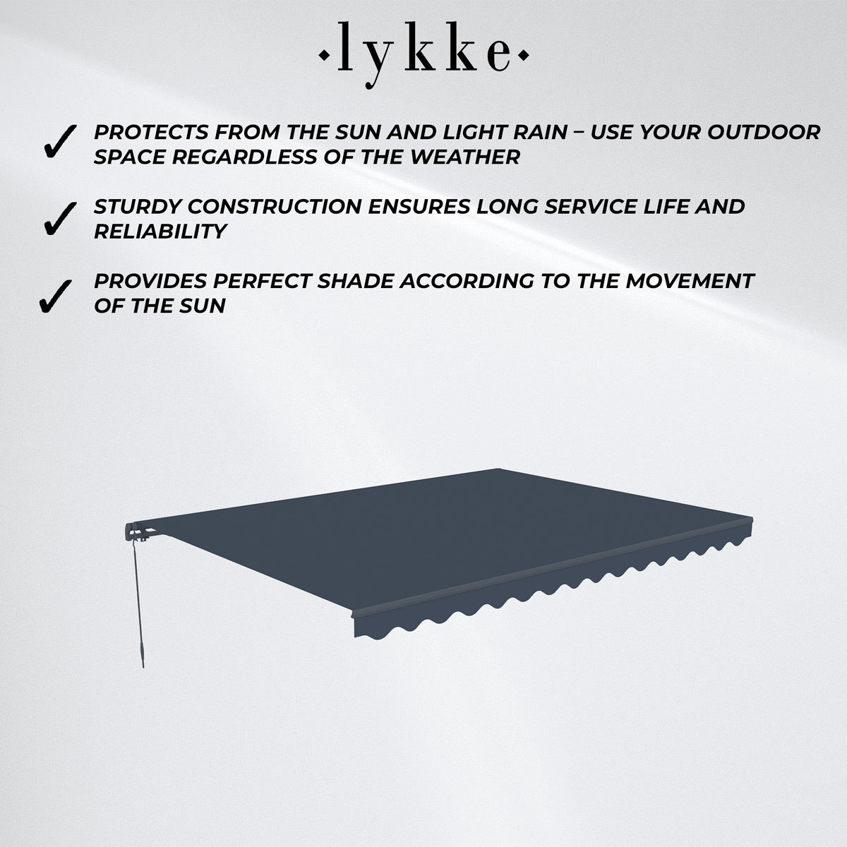 
              Lykke Tenda da Sole 3,95x3 m, grigio scuro