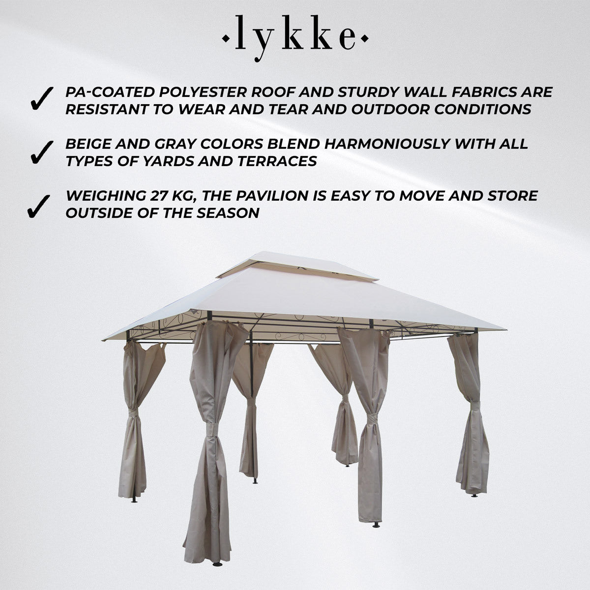 
              Lykke Pavilion Havn 3x4 m, Beige